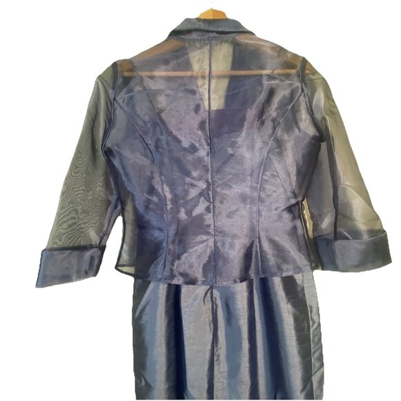 Alex Evenings Dress Womens 6 Periwinkle Blue Sheen Shine Mother of the Bride - Picture 4 of 14